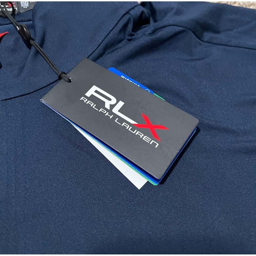 RLX Ralph Lauren Sweatshirt Mens XL Red Navy Colorblock Golf Wicking 1/4 Zip - Picture 4 of 12